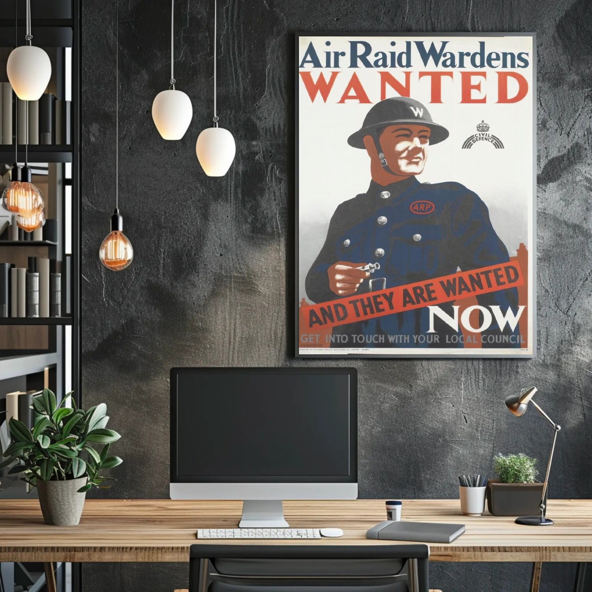 Air Raid Wardens Wanted Poster PosterGoat