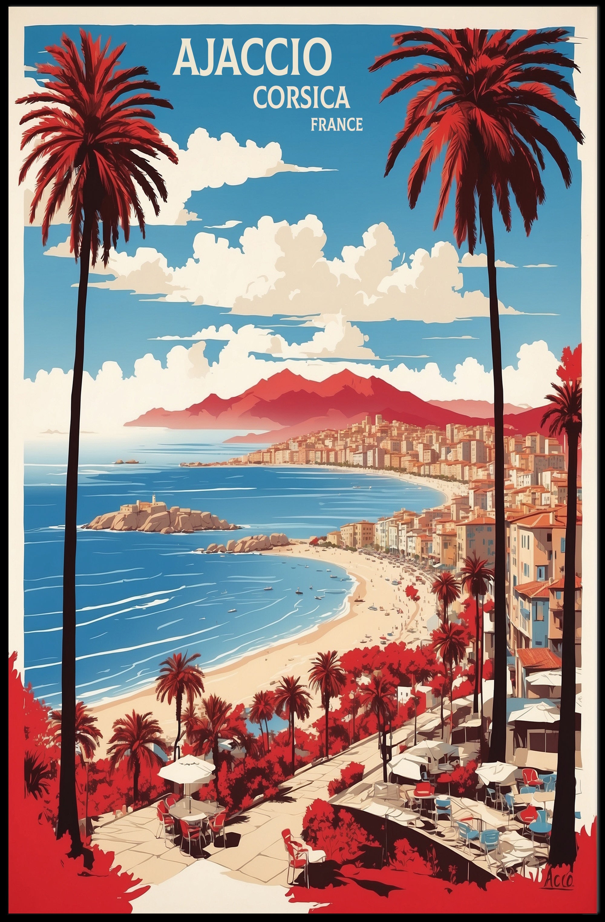 Ajaccio Coastal Getaway Travel Poster PosterGoat