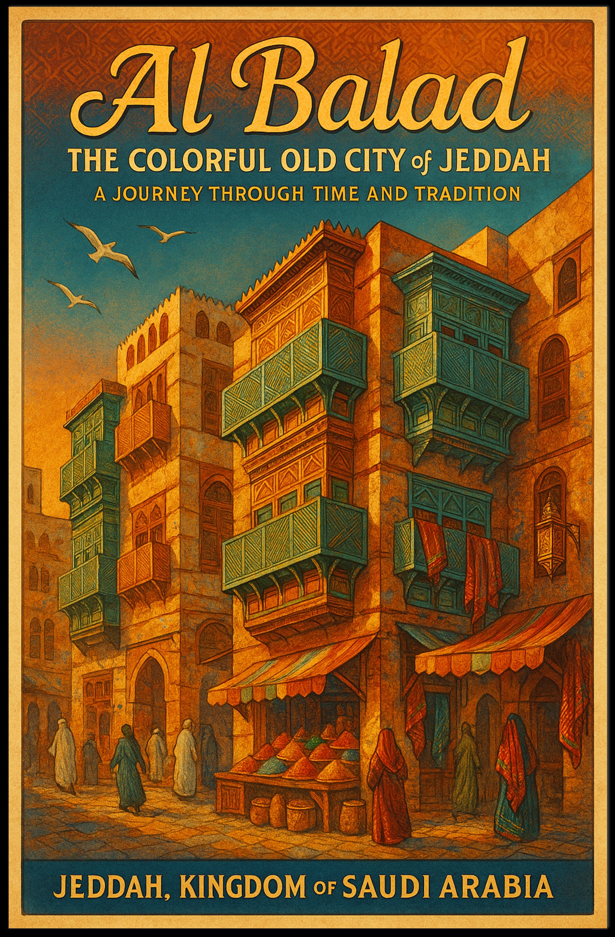 Al Balad Colorful Old City of Jeddah Poster PosterGoat