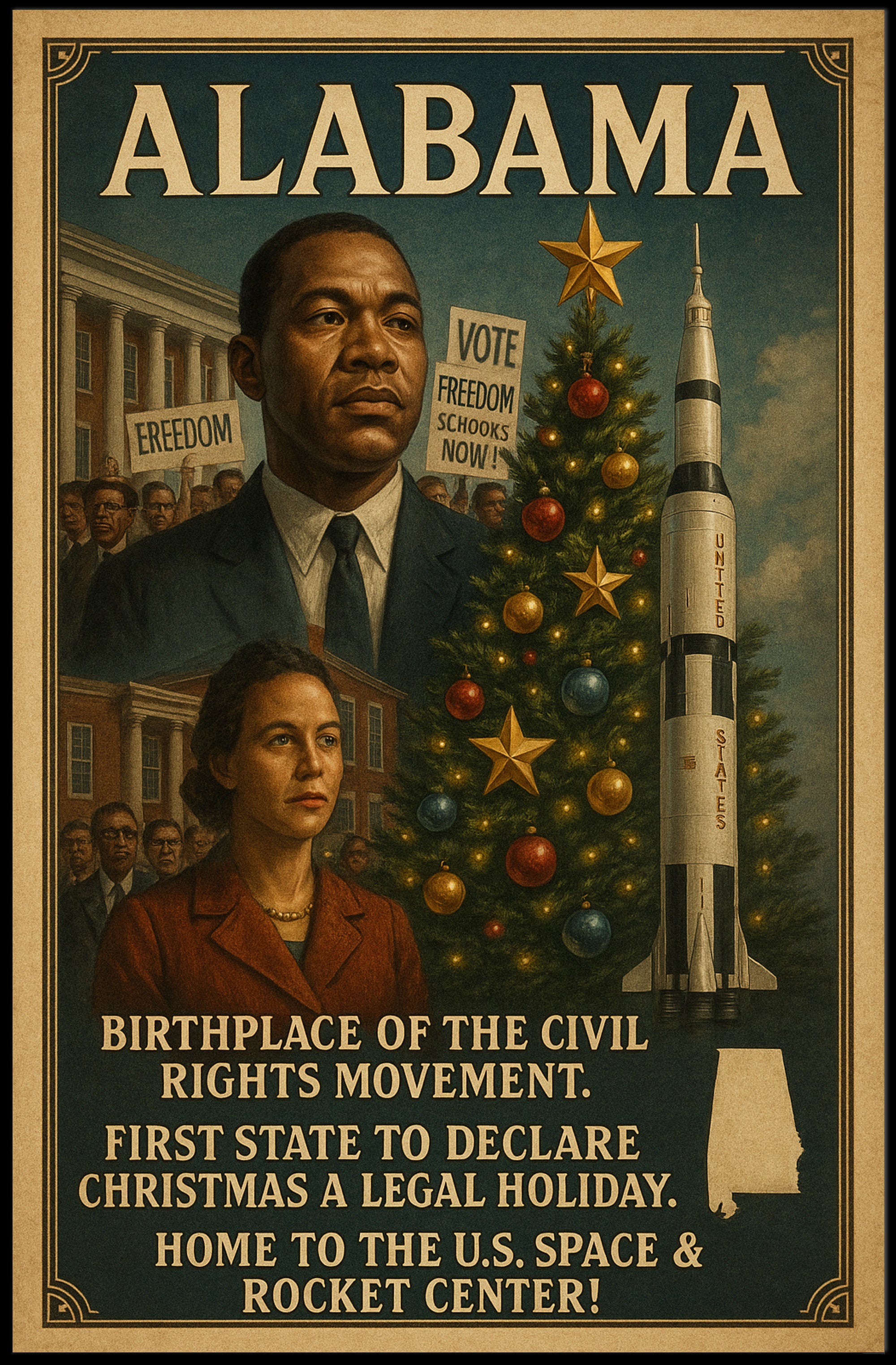 Alabama - A Historical Overview Poster PosterGoat