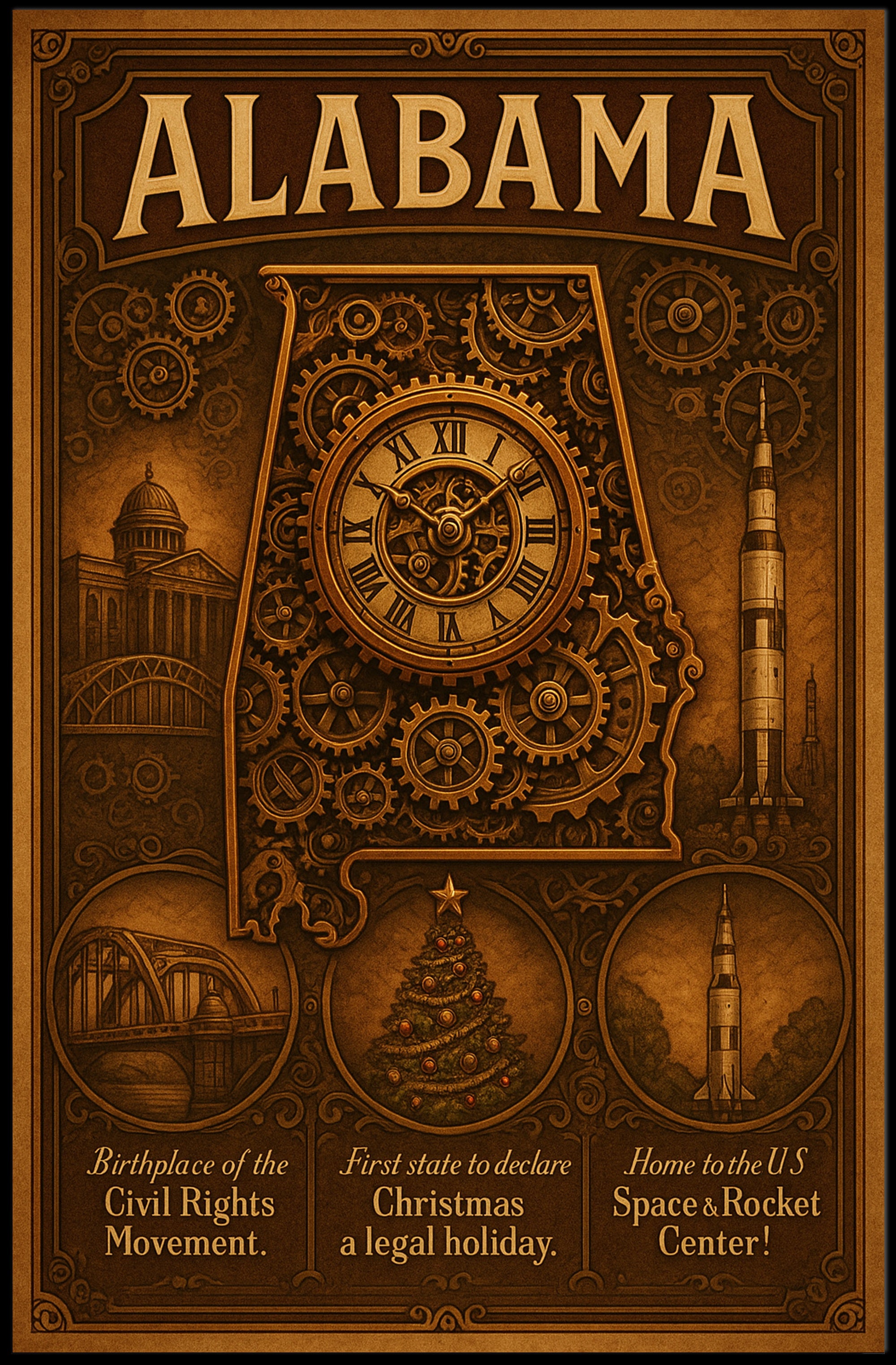 Alabama A State Of Historical Poster PosterGoat