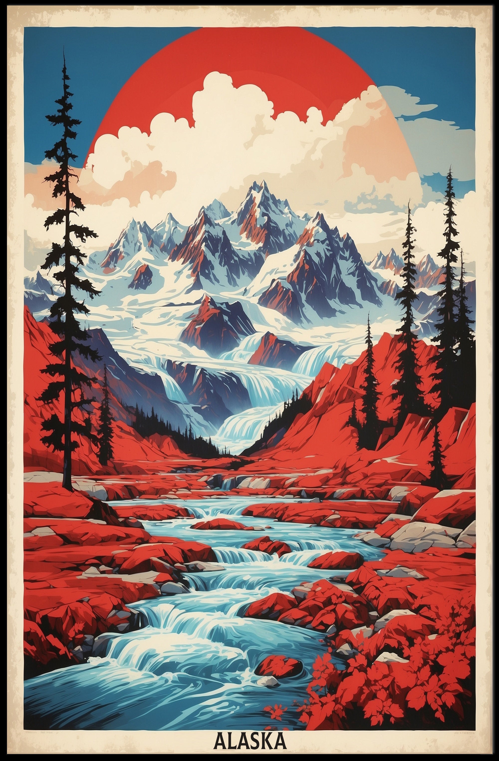 Alaska Adventure: Majestic Landscape Travel Poster PosterGoat