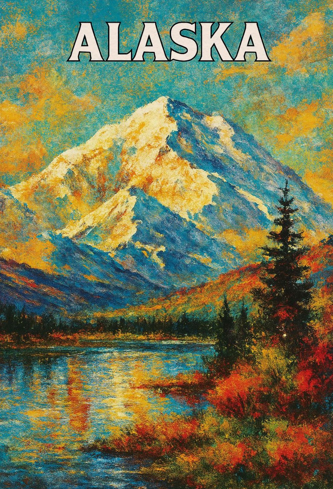 Alaskan Wilderness Adventure Denali Travel Poster PosterGoat