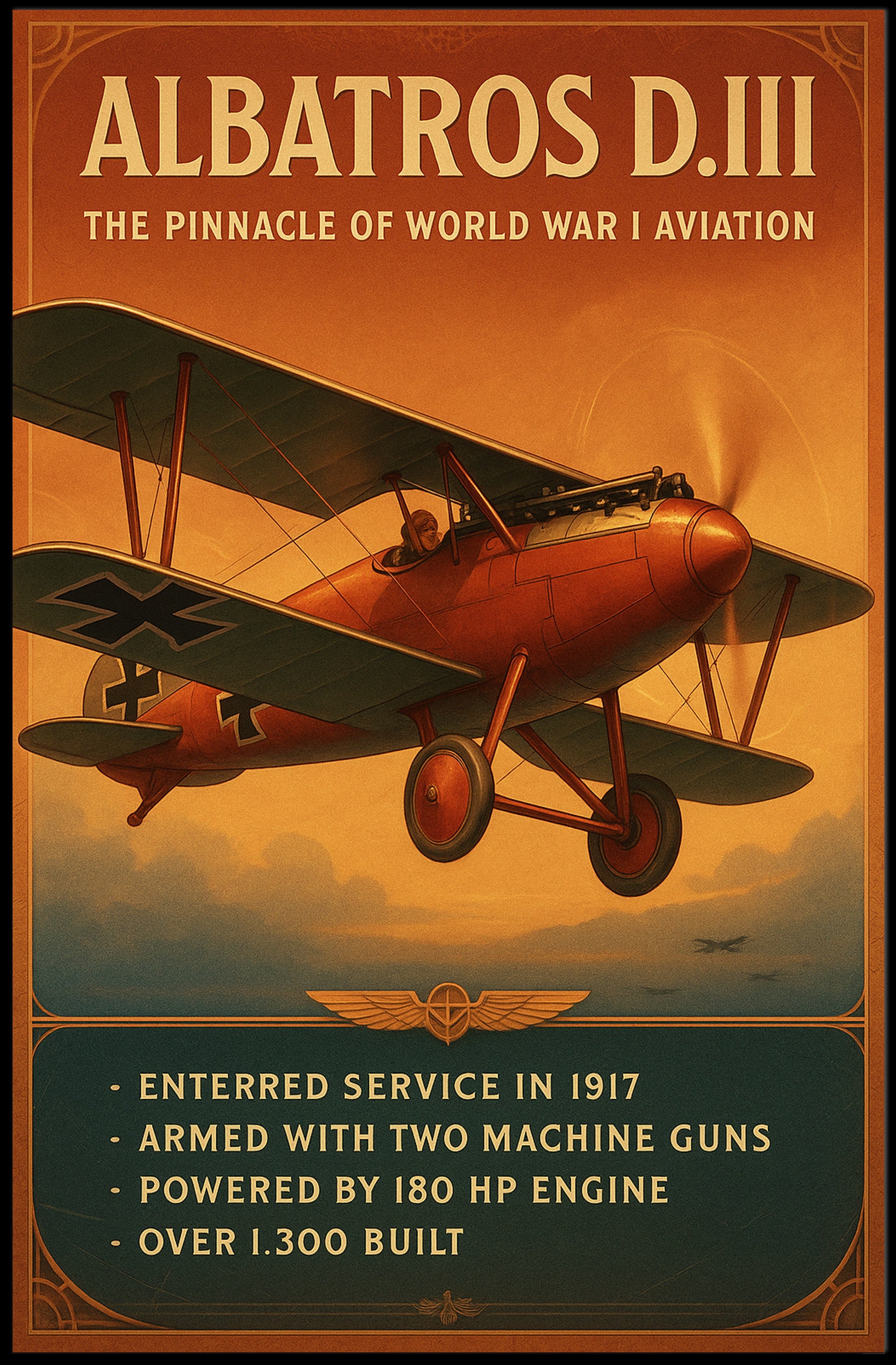 Albatros D.III Pinnacle of World War I Aviation Poster PosterGoat