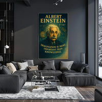 Albert Einstein Imagination Over Knowledge Poster PosterGoat