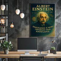 Albert Einstein Imagination Over Knowledge Poster PosterGoat