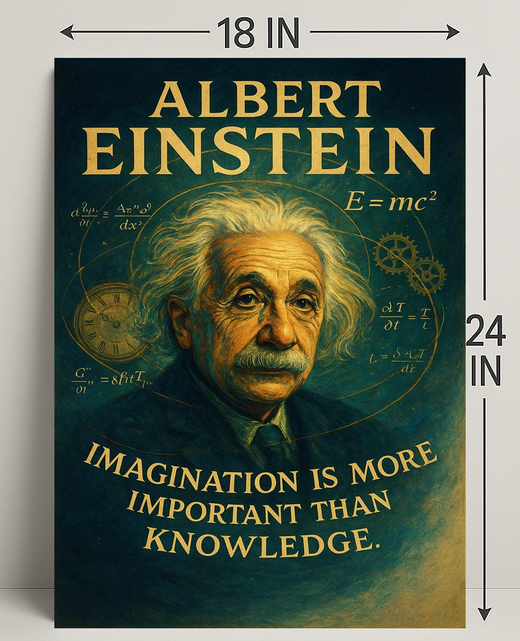 Albert Einstein Imagination Over Knowledge Poster PosterGoat