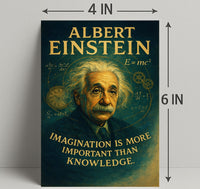 Albert Einstein Imagination Over Knowledge Poster PosterGoat