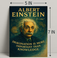 Albert Einstein Imagination Over Knowledge Poster PosterGoat