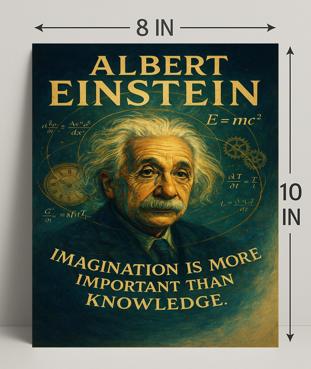 Albert Einstein Imagination Over Knowledge Poster PosterGoat
