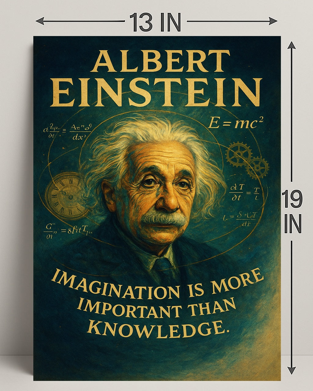 Albert Einstein Imagination Over Knowledge Poster PosterGoat