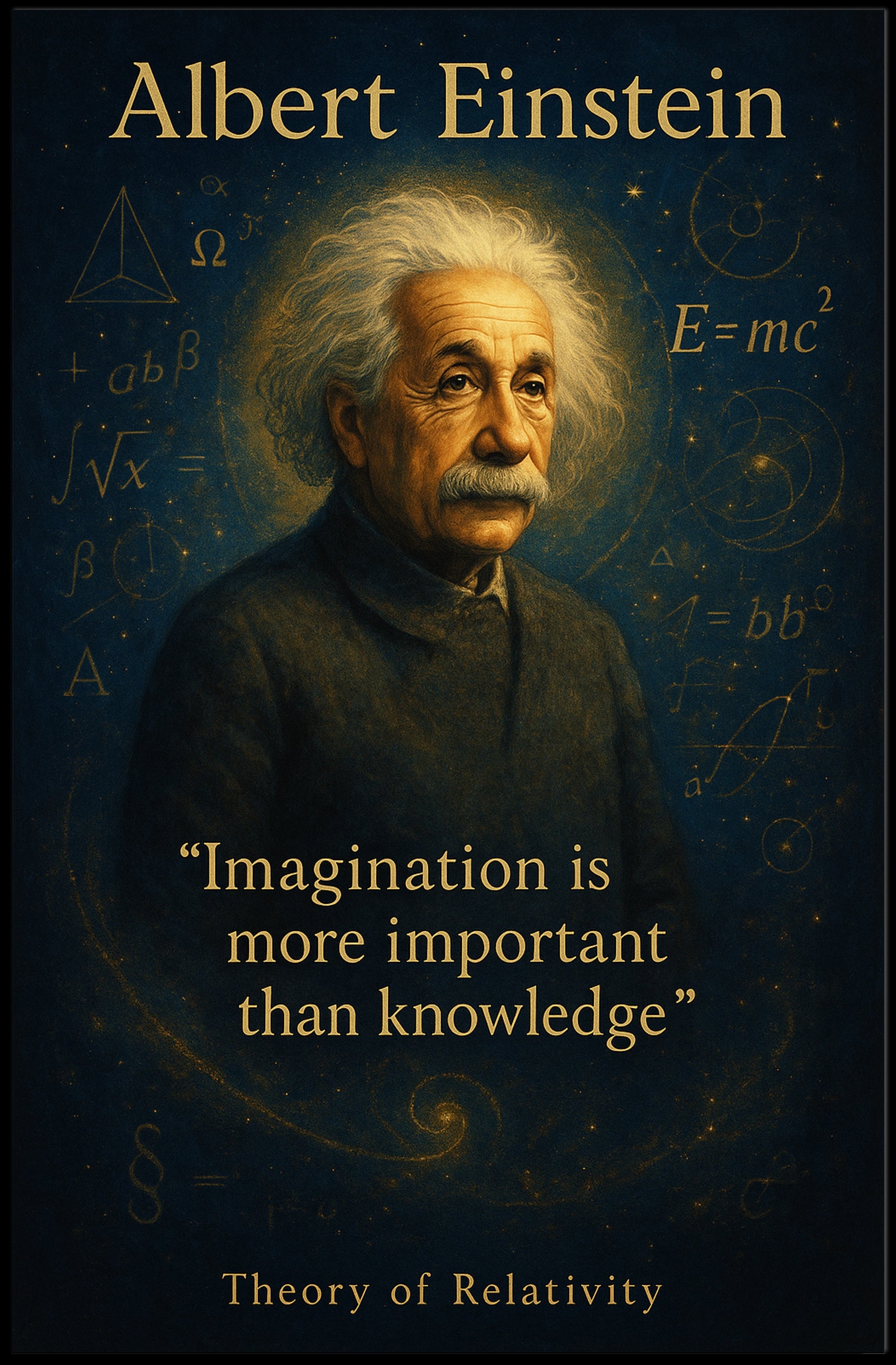 Albert Einstein Imagination Wall Art Print PosterGoat