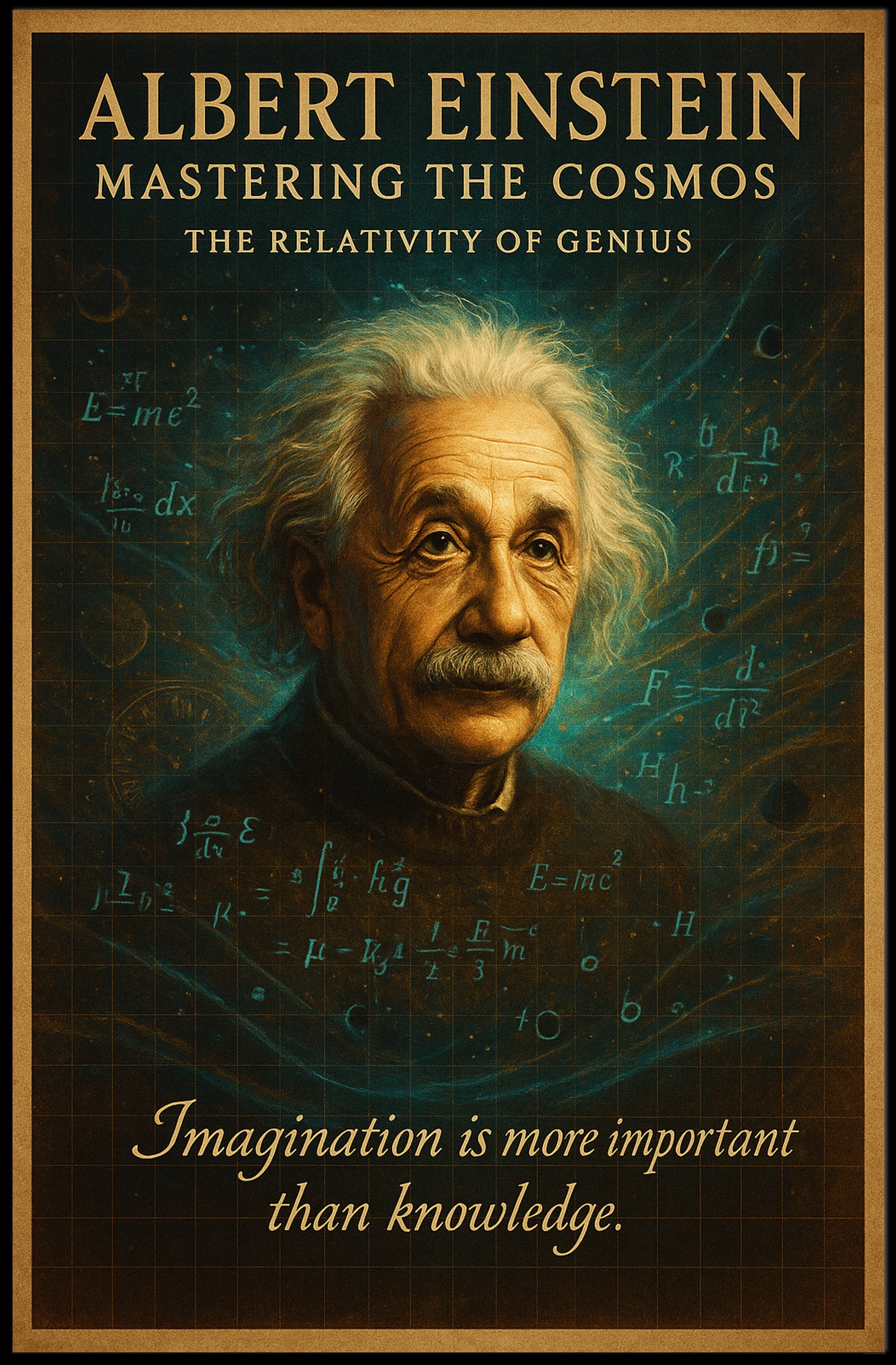 Albert Einstein Mastering The Cosmos Poster PosterGoat
