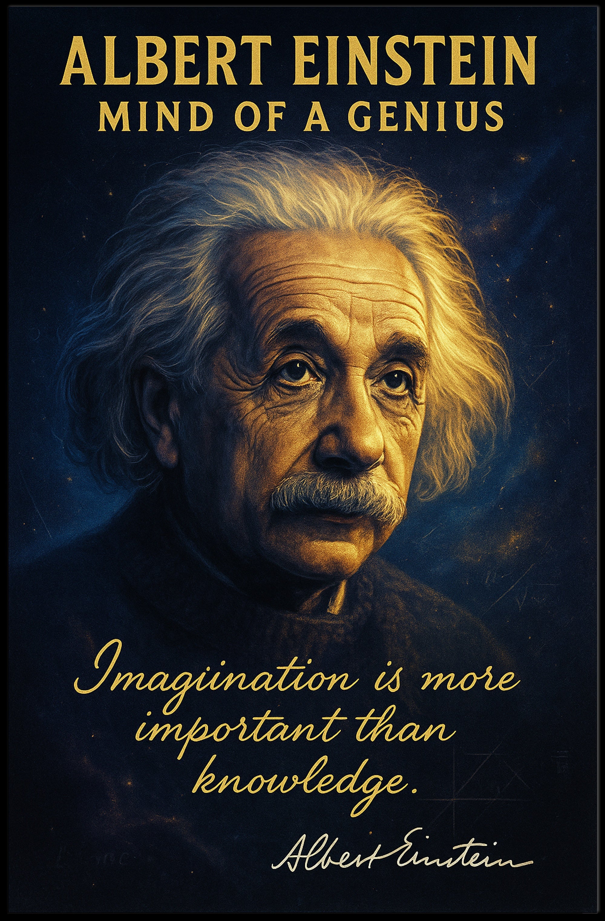 Albert Einstein Mind of a Genius Poster PosterGoat