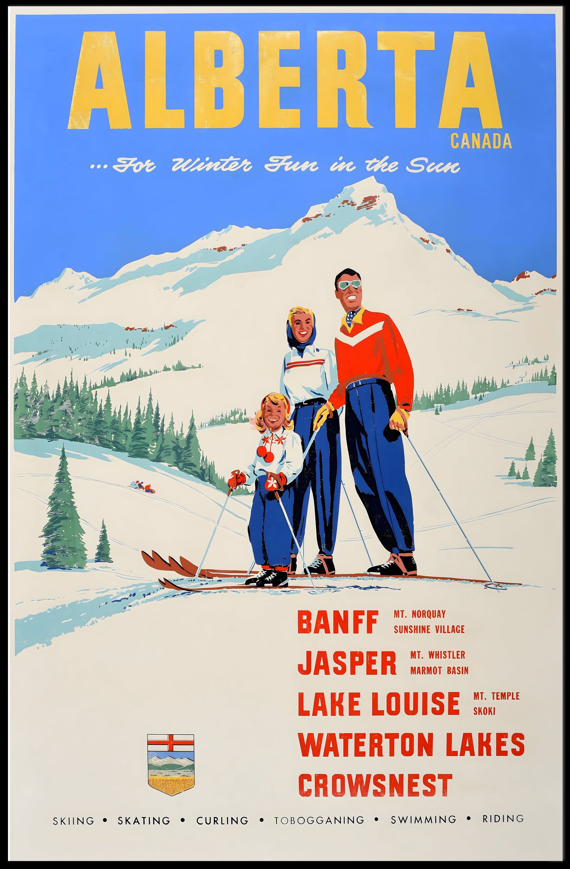 Alberta Winter Sports Poster PosterGoat