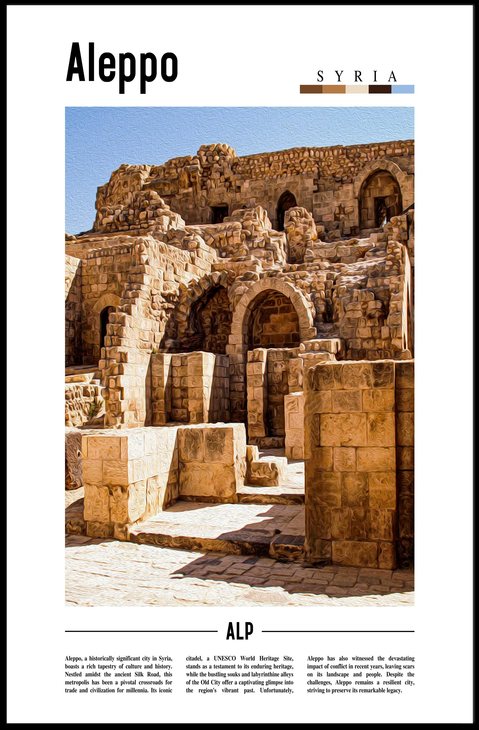 Aleppo's Historic Silk Road Story in Cultural Heritage Poster PosterGoat