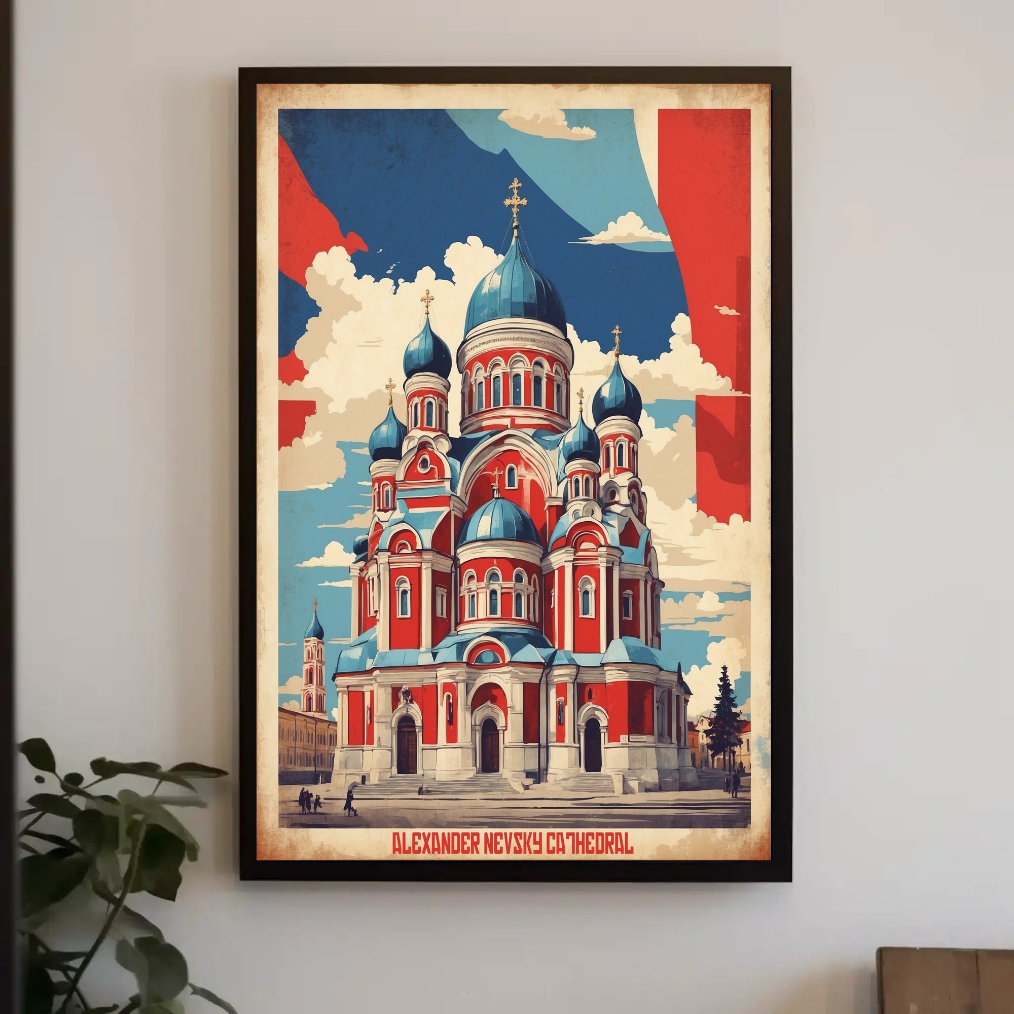 Alexander Nevsky Cathedral Vintage Poster PosterGoat