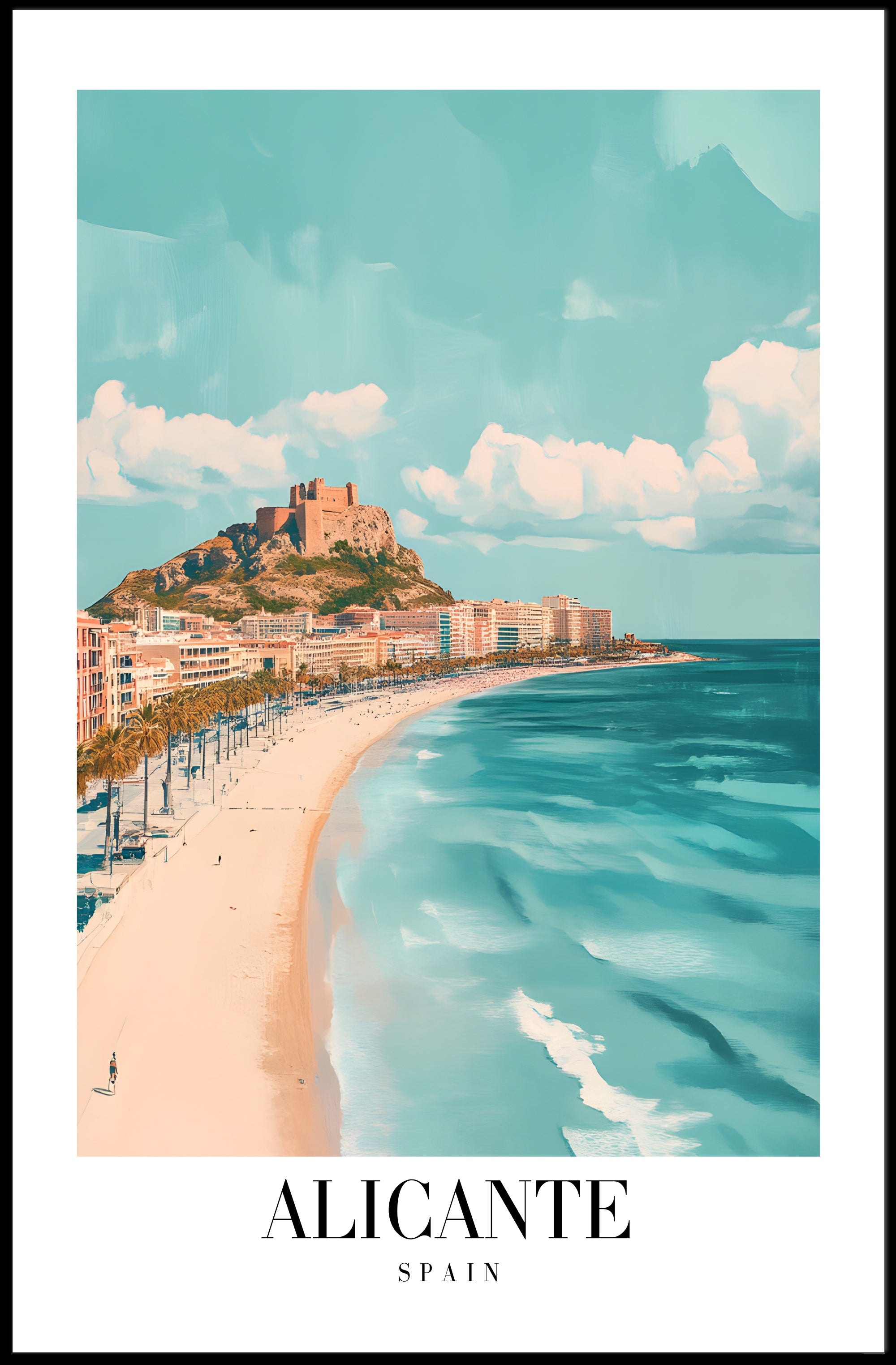 Alicante Coastal Scene Travel Poster PosterGoat