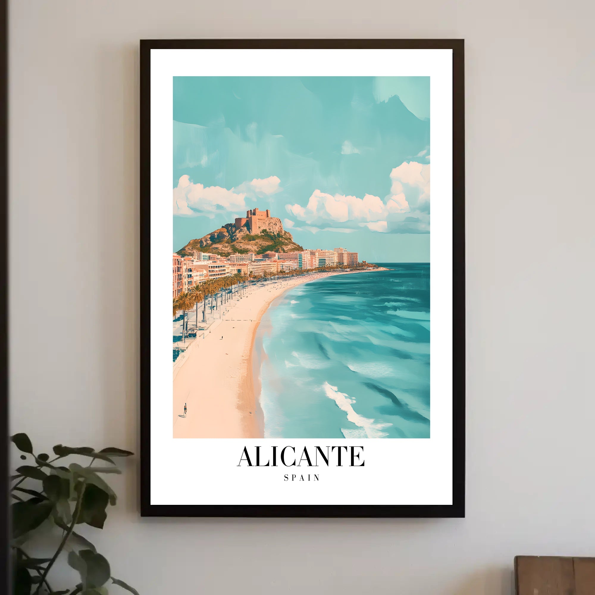 Alicante Coastal Scene Travel Poster PosterGoat