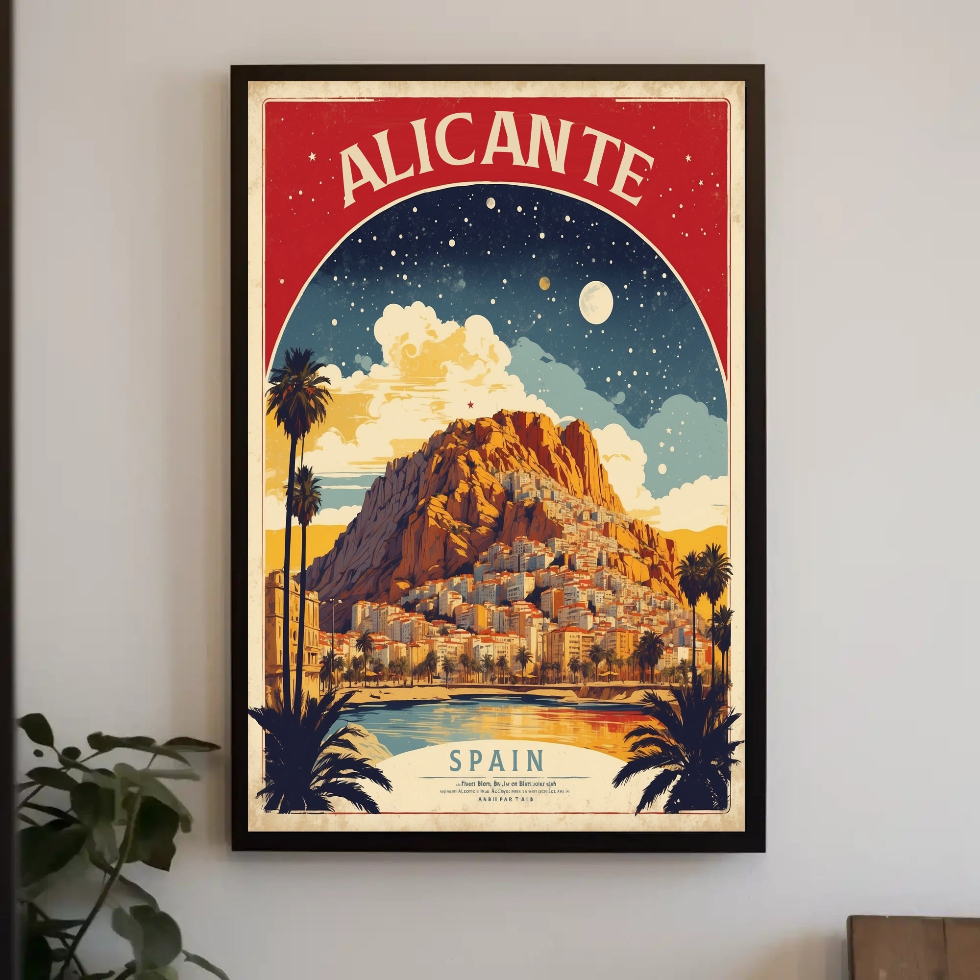 Alicante Vintage Travel Vibe Cityscape Travel Poster PosterGoat