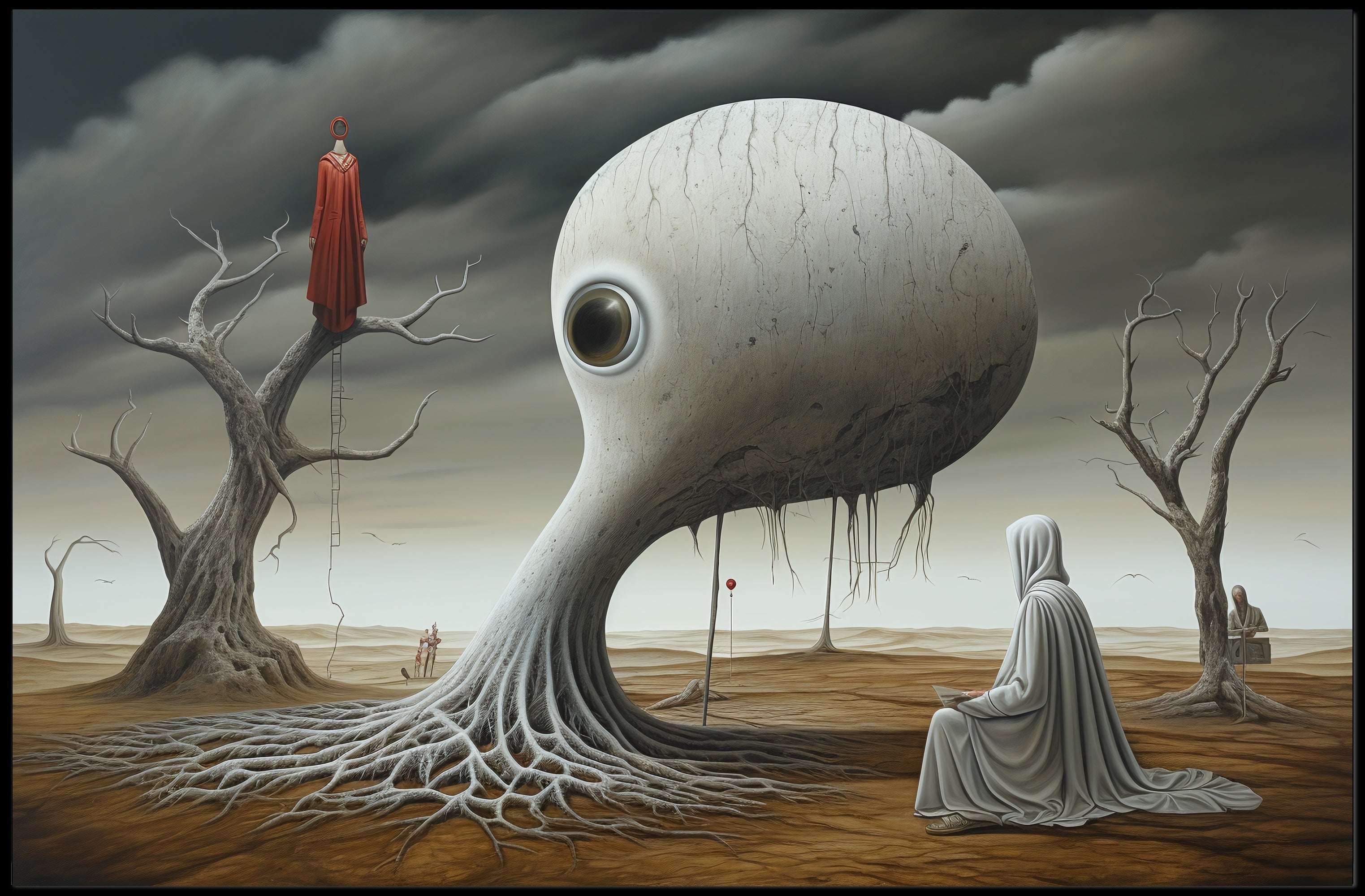Alien Encounter: Surreal Futuristic Sci-Fi Poster PosterGoat