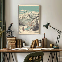Alpine Adventure: Scenic Winter Village Poster PosterGoat