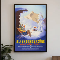 Alpine Winter Excursion Travel Poster PosterGoat