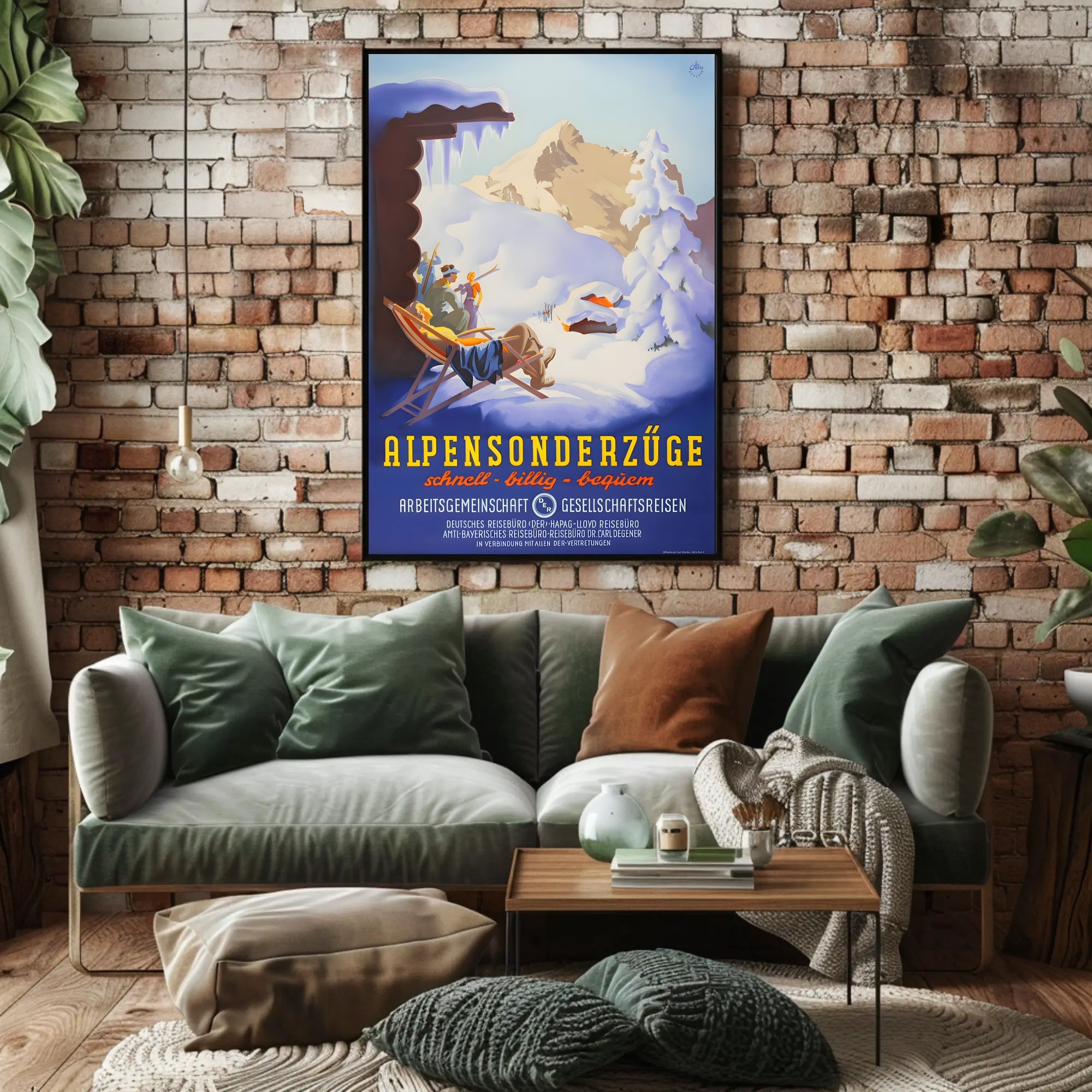 Alpine Winter Excursion Travel Poster PosterGoat