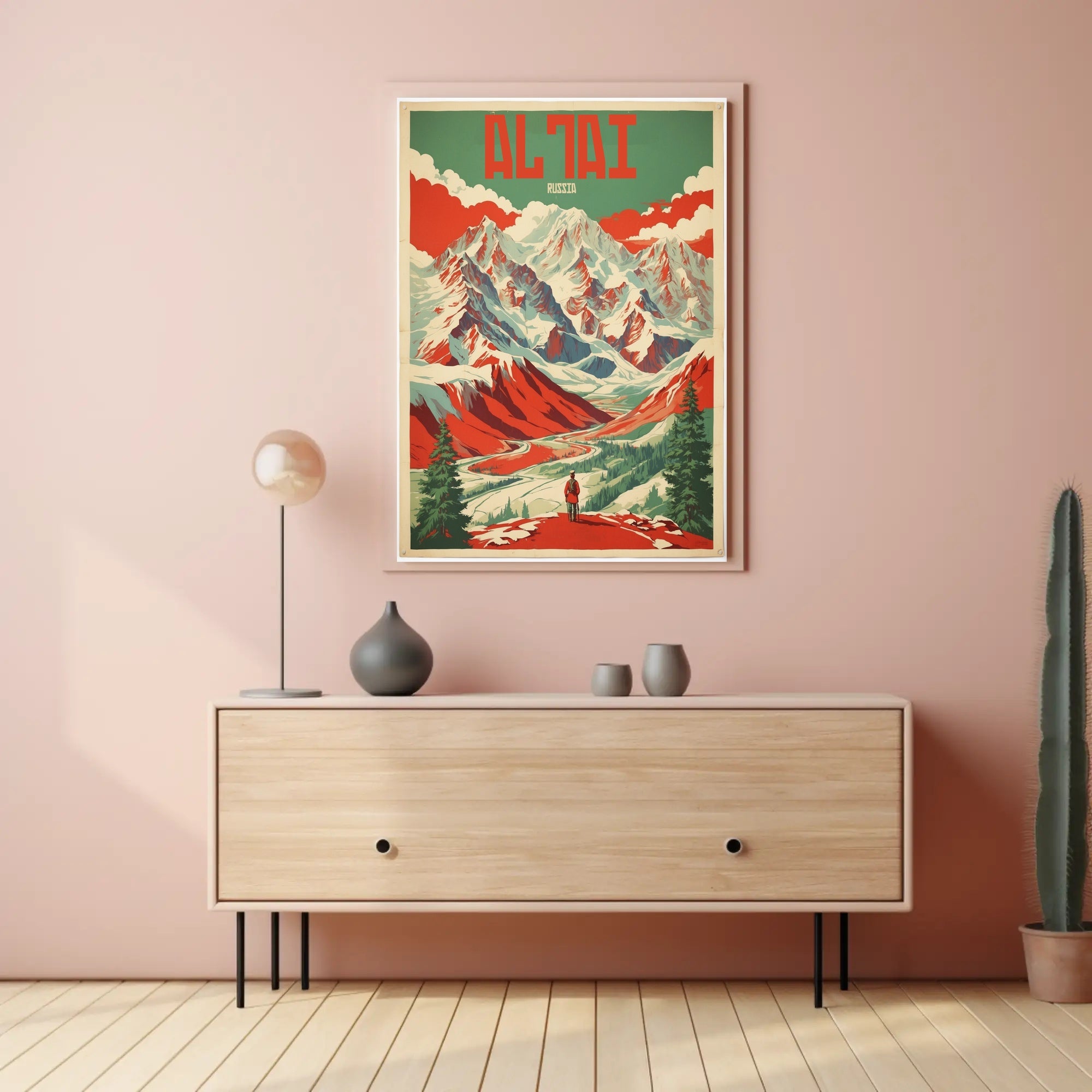 Altai Mountains Vintage Travel Poster PosterGoat