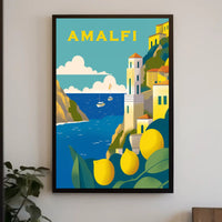 Amalfi Coast Scenic Illustration Travel Poster PosterGoat