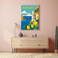 Amalfi Coast Scenic Illustration Travel Poster PosterGoat