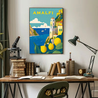 Amalfi Coast Scenic Illustration Travel Poster PosterGoat