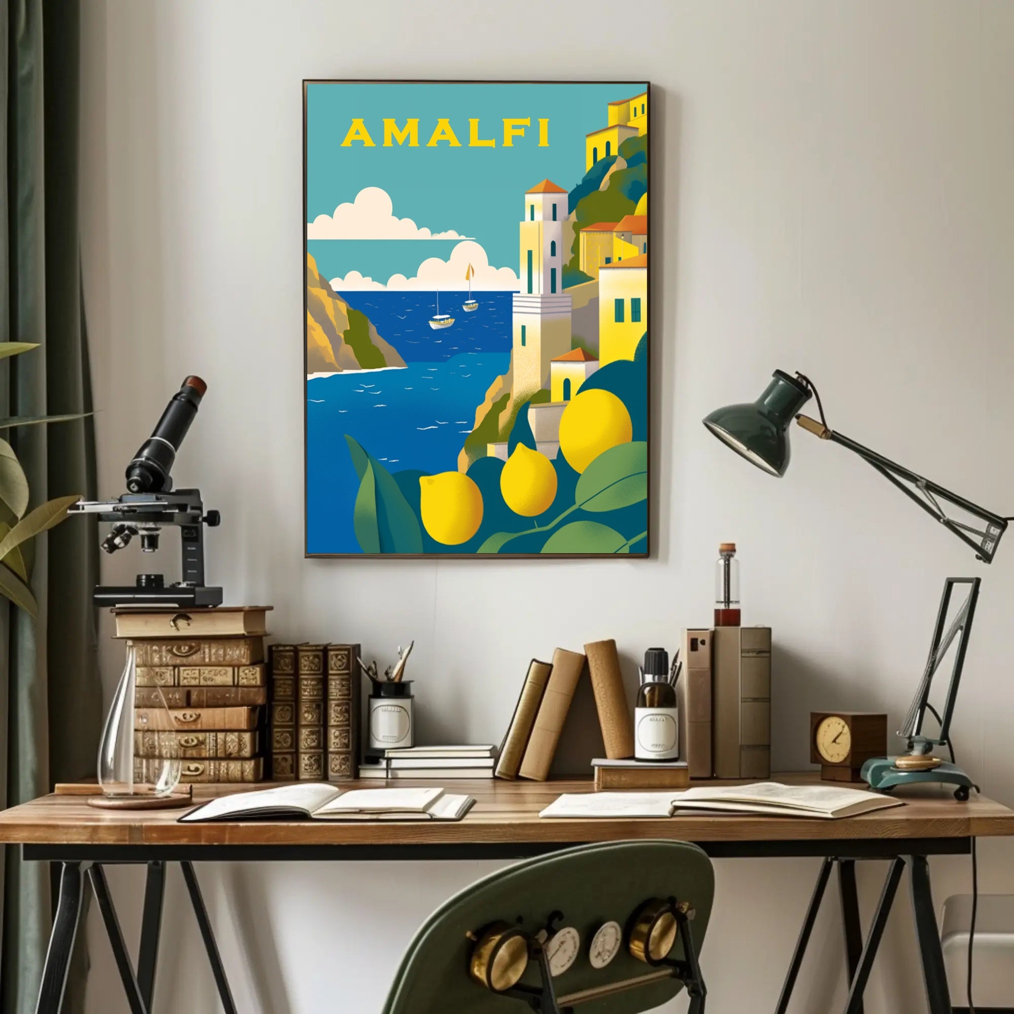 Amalfi Coast Scenic Illustration Travel Poster PosterGoat