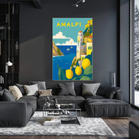 Amalfi Coast Scenic Illustration Travel Poster PosterGoat