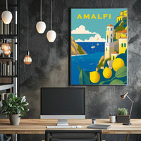 Amalfi Coast Scenic Illustration Travel Poster PosterGoat