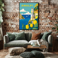 Amalfi Coast Scenic Illustration Travel Poster PosterGoat