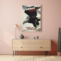 America Calling: Bold Bald Eagle Political or Propaganda Poster PosterGoat