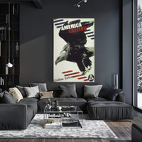 America Calling: Bold Bald Eagle Political or Propaganda Poster PosterGoat