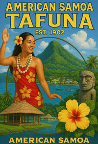 American Samoa Island Culture Travel Poster PosterGoat