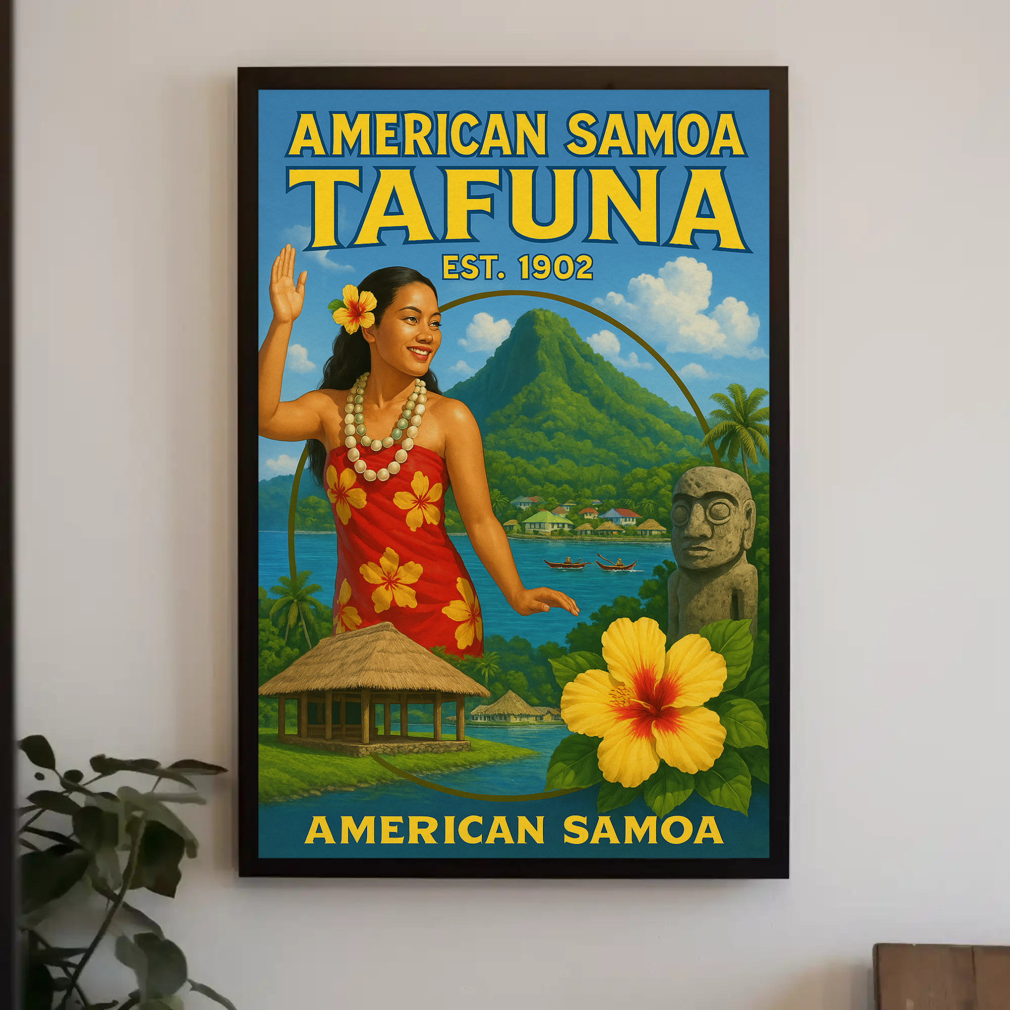 American Samoa Island Culture Travel Poster PosterGoat