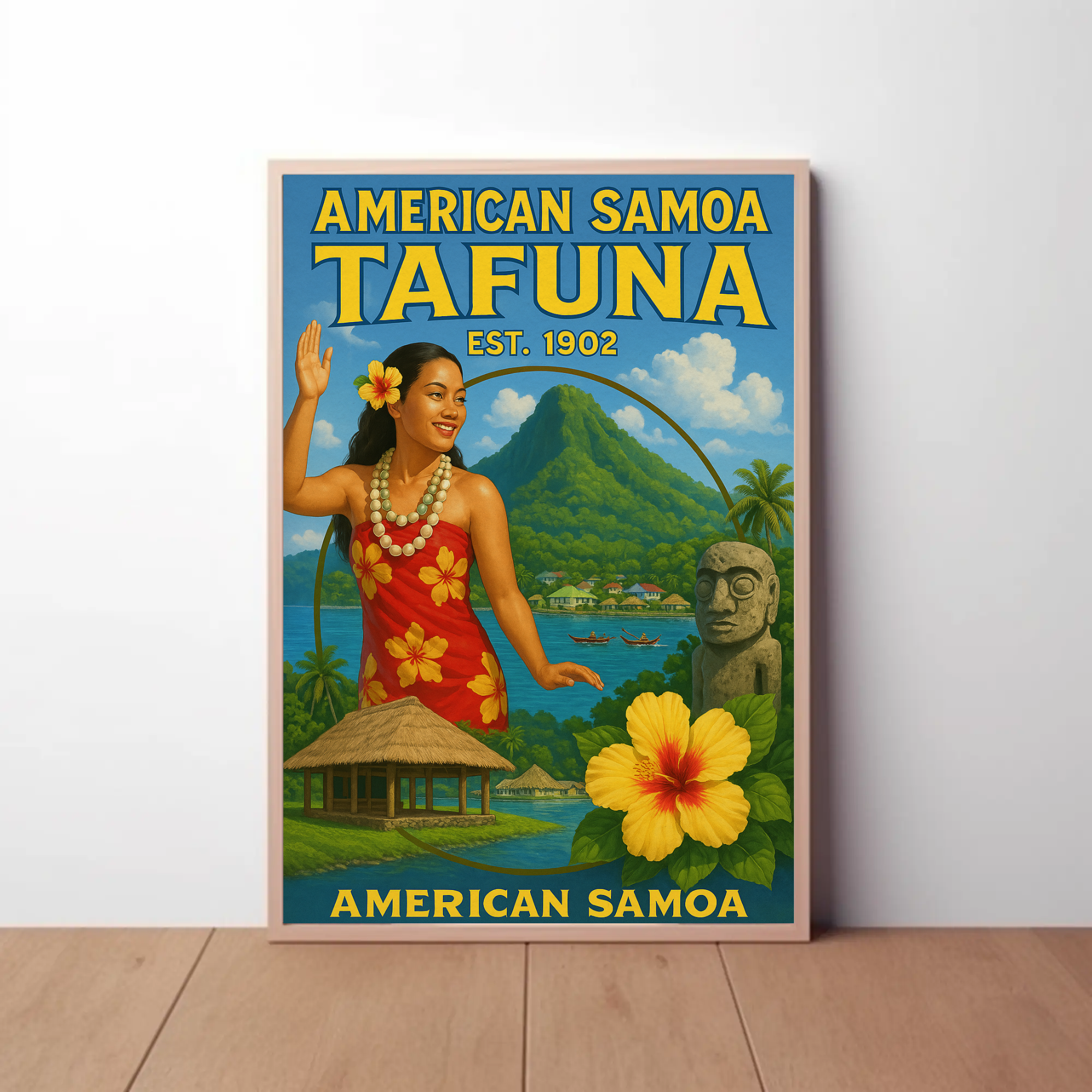American Samoa Island Culture Travel Poster PosterGoat