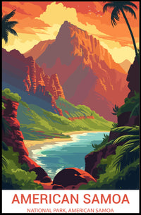 American Samoa National Park Scenic Adventure Travel Poster PosterGoat