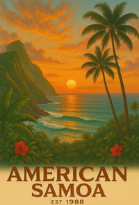 American Samoa Scenic View Travel Poster PosterGoat