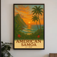 American Samoa Scenic View Travel Poster PosterGoat