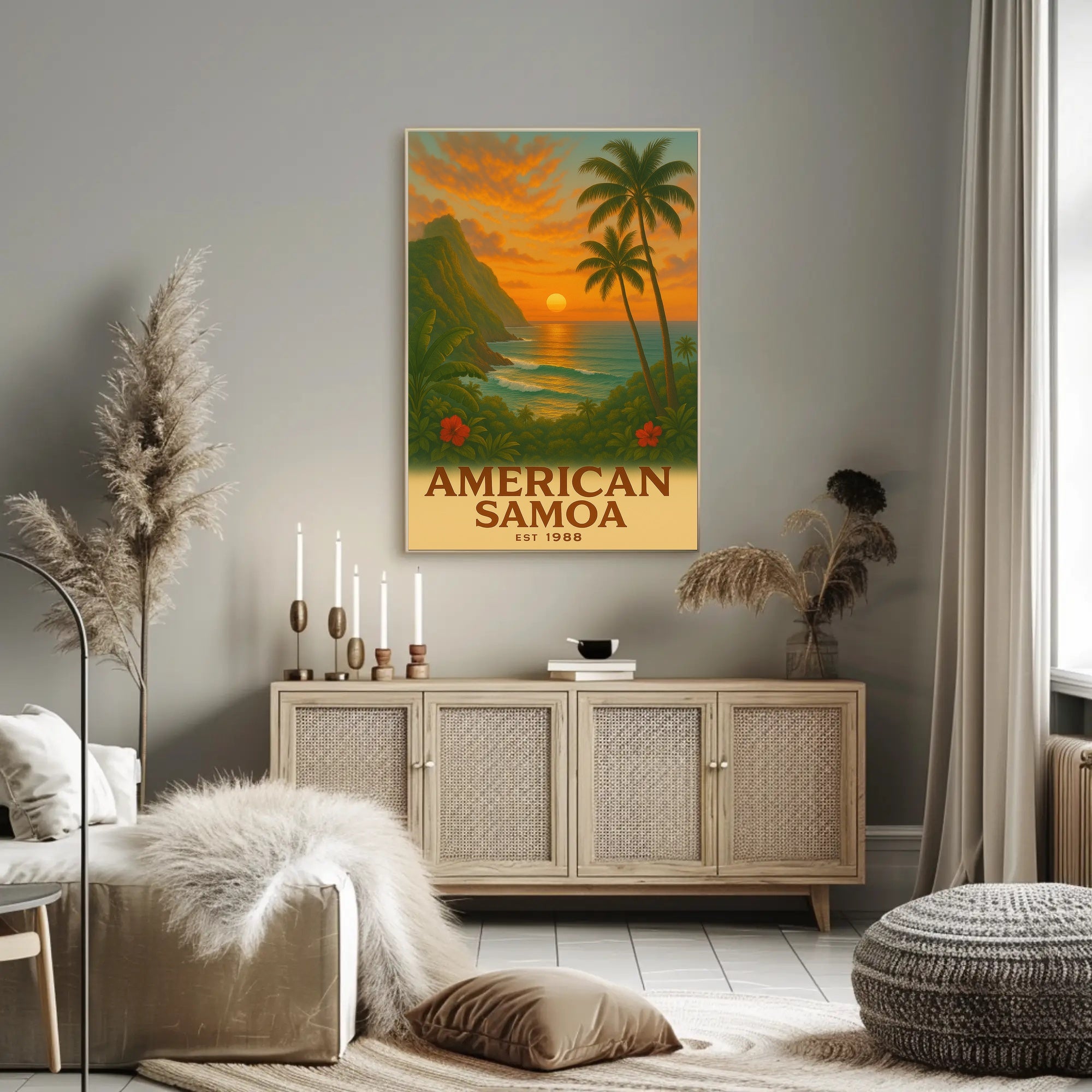 American Samoa Scenic View Travel Poster PosterGoat