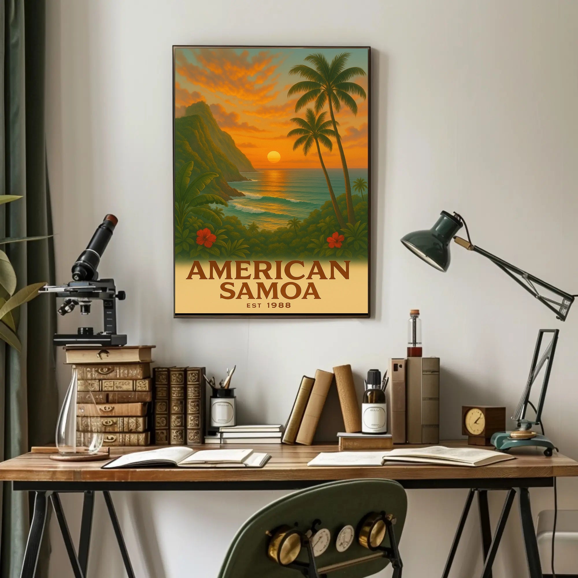 American Samoa Scenic View Travel Poster PosterGoat