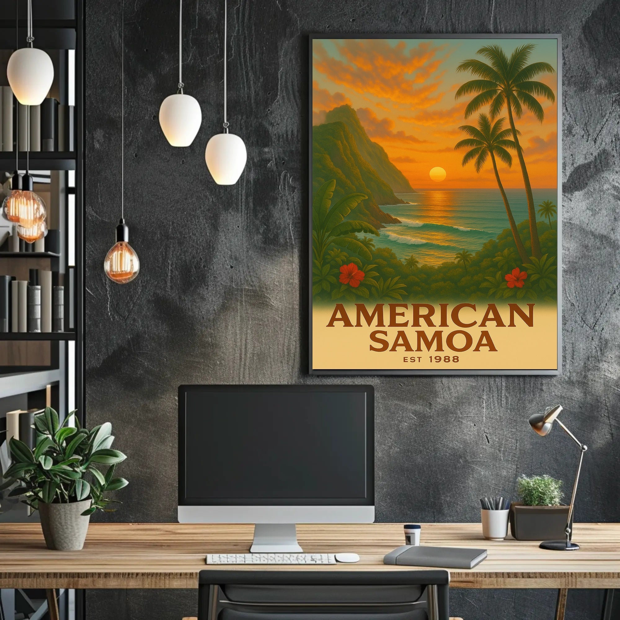 American Samoa Scenic View Travel Poster PosterGoat