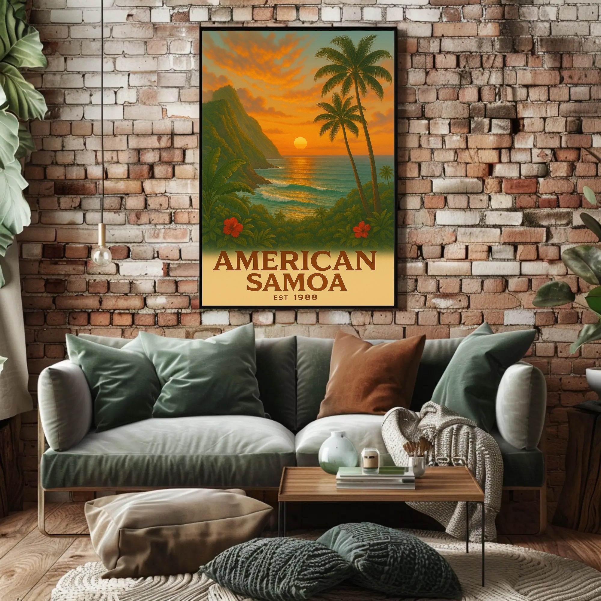 American Samoa Scenic View Travel Poster PosterGoat