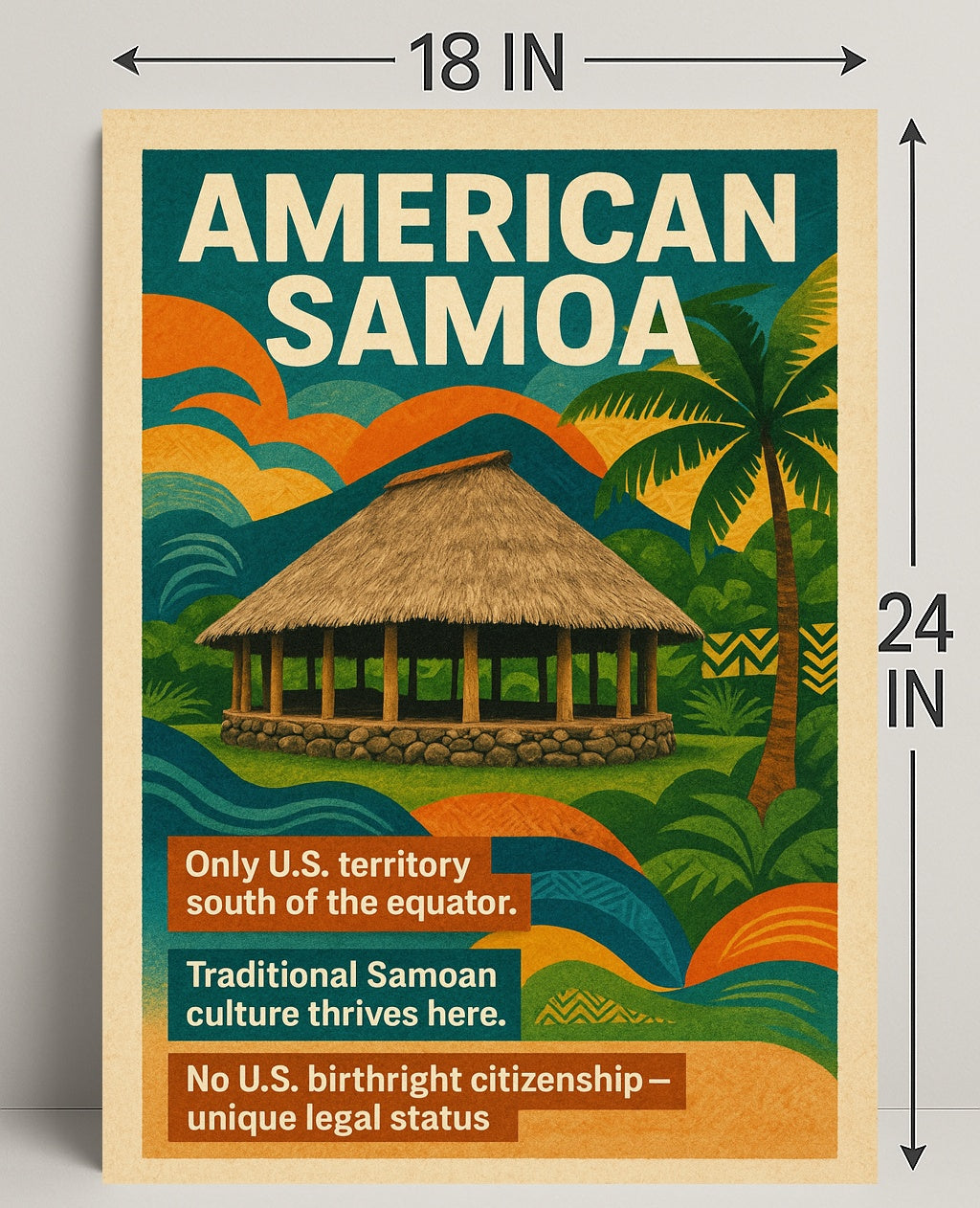 American Samoa Unique U.S. Territory Poster PosterGoat