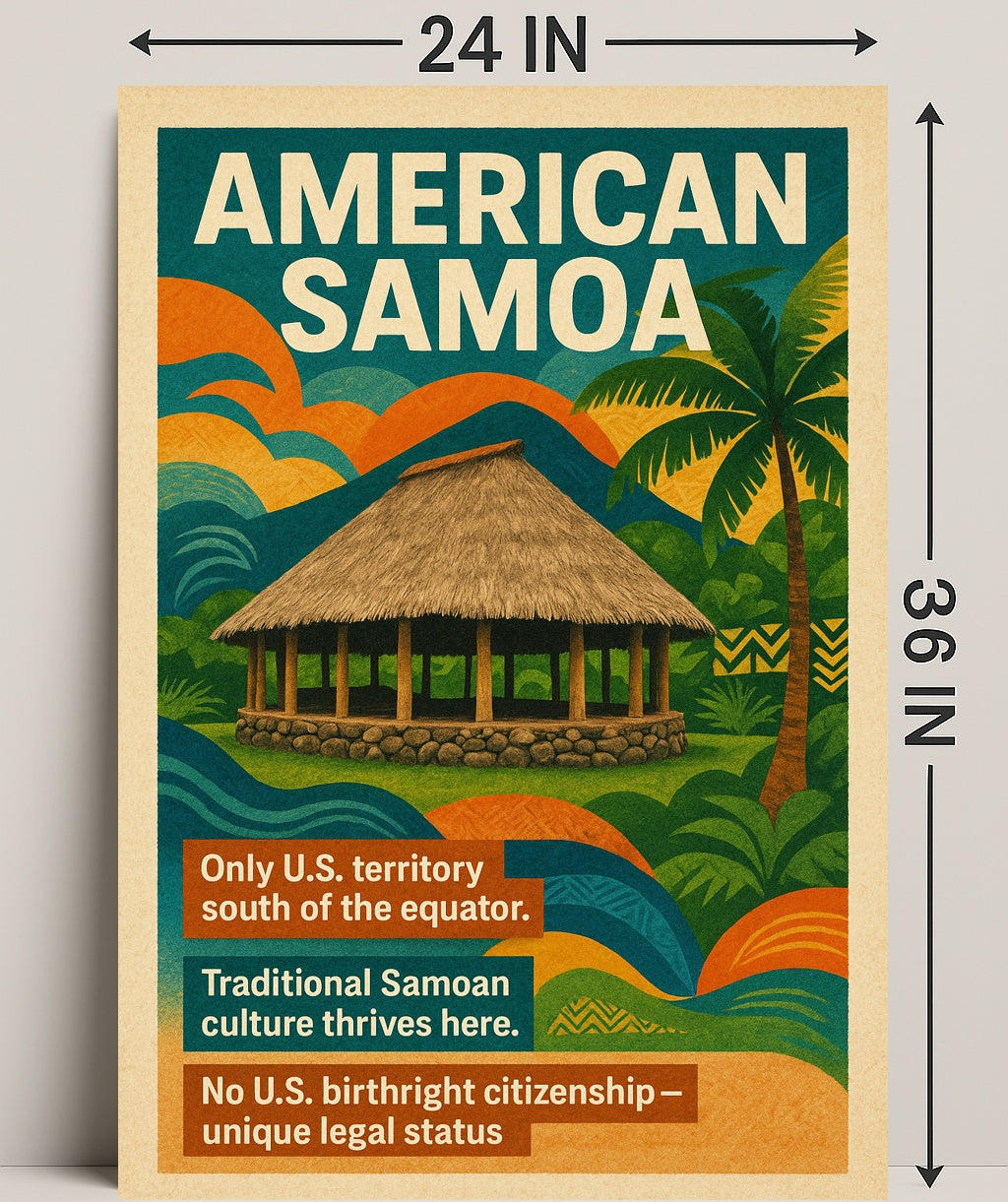 American Samoa Unique U.S. Territory Poster PosterGoat